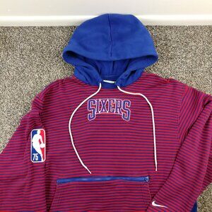 Philadelphia 76ers Hoodie Nike 75th Anniversary Sweatshirt Striped Mens XL